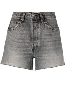 RE/DONE short en jean à taille haute - Gris