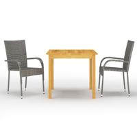 3-delige Tuinset grijs