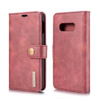 Dg. MING Crazy Horse textuur Flip afneembare magnetische lederen case voor Galaxy S10 E met houder & kaartsleuven & portemonnee (rood)