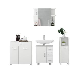 Badkamermeubelset 4-delig wit hout ML design