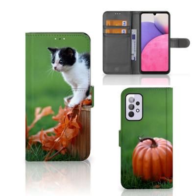 Samsung Galaxy A33 5G | Telefoonhoesje | Met pasjeshouder | Kitten
