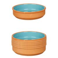 La Dehesa Tapas / Creme brulee schaaltjes - 8x stuks - terracotta/blauw - 16 x 4 cm - Hapjes
