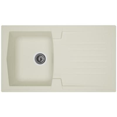 STRADOUR Ingebouwde gootsteenkeuken 1 kom + 1 afdruiprek Arena - Hars - 86 x 50 cm - Wit
