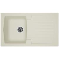STRADOUR Ingebouwde gootsteenkeuken 1 kom + 1 afdruiprek Arena - Hars - 86 x 50 cm - Wit