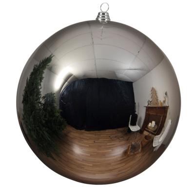 Decoris grote kerstbal - zilver - glans - kunststof - 14 cm - onbreekbaar - kerstversiering