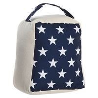 Deurstopper Stars - 1 kilo gewicht - met oppak lus - blauw/wit - 16 x 18 cm - thumbnail