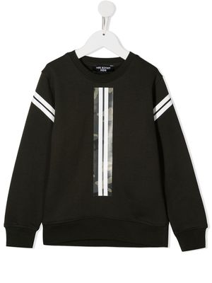 Neil Barrett Kids sweat à détails contrastants - Vert