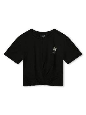 Dkny Kids t-shirt en coton biologique à logo imprimé - Noir