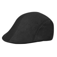 Flat cap/pet voor heren - zwart - katoen - basic hoofdmaat 58 cm