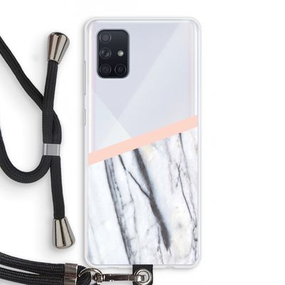 A touch of peach: Samsung Galaxy A71 Transparant Hoesje met koord