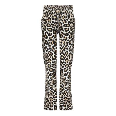 Geisha winter wide broek meisjes - zwart/zand - AOP luipaard