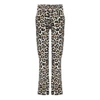 Geisha winter wide broek meisjes - zwart/zand - AOP luipaard