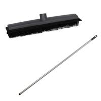 Rubberen bezem - L120 cm - rubber/metaal - grijs - schoonmaken - binnen