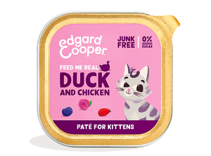 Edgard & Cooper eend en kip paté kitten natvoer kuipjes 16 x 85gr