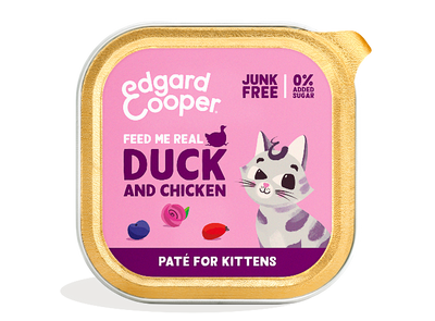 Edgard & Cooper eend en kip paté kitten natvoer kuipjes 16 x 85gr