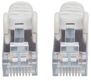 Intellinet 740555 RJ45 Netwerkkabel, patchkabel CAT 6A S/FTP 0.25 m Grijs Folie afscherming, Afscherming gevlochten, Afgeschermd, Geschikt voor HDMI,