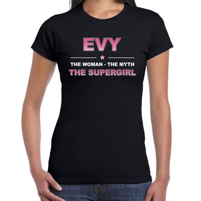 Evy Voornaam cadeau - The Woman, The myth the legend - zwart - voor dames - verjaardag