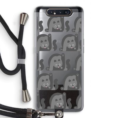 Cats: Samsung Galaxy A80 Transparant Hoesje met koord