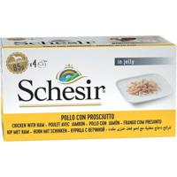 SCHESIR Chicken with ham in jelly - natvoer voor honden - 4 x 85g