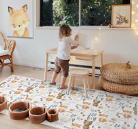 Herfst bospatroon dieren vinyl tapijt