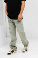 Project x Paris Button Jeans Heren Blauw/Beige - Maat S - Kleur: BeigeBlauw | Soccerfanshop
