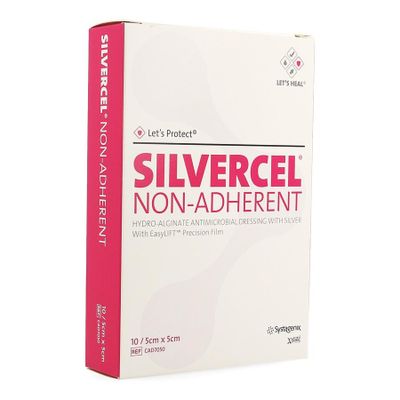 Silvercel Na Hydroalginaat Verb 5x5cm 10 Cad7050