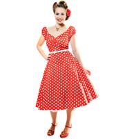 Dolores Doll Dress, Red/White Polka-34 (NL)/ 8 (UK) | 49% korting - thumbnail