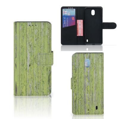 Nokia 1 Plus | Book Style Case | Green Wood