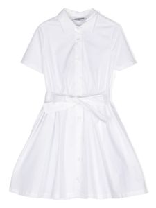 Moschino Kids robe-chemise en coton à logo imprimé - Blanc