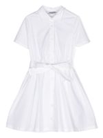 Moschino Kids robe-chemise en coton à logo imprimé - Blanc - thumbnail