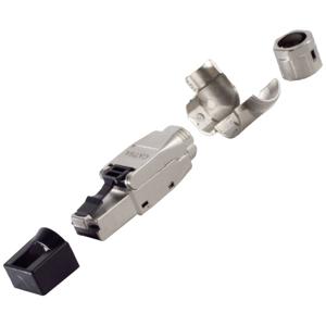 BKL Electronic RJ45 haakse stekker, zonder gereedschap, STP, Cat 6A 10121202 Stekker, recht Aantal polen 8P8C Zilver 1 stuk(s)