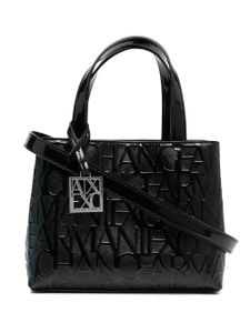 Armani Exchange sac à main à logo embossé - Noir