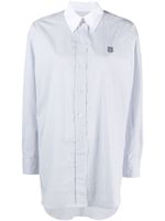 SANDRO logo-embroidered striped cotton shirt - Blanc