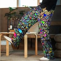 Voor heren Broek Zomerbroek Strandbroeken Trekkoord Elastische taille 3D-afdrukken Kleurenblok Grafische prints Geometrie Comfort Casual Dagelijks Feestdagen Streetwear Hawaii Lichtgroen Rood Lightinthebox - thumbnail