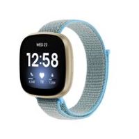 Fitbit Versa 3 & Sense 1 - Sport loop nylon bandje - Lichtblauw