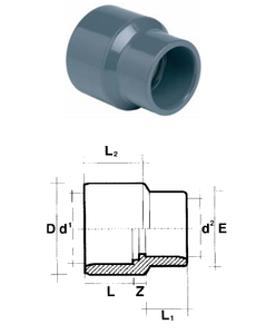 Eco-Line PVC Verloopsok - 50 mm x 32 mm