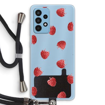 Framboosjes: Samsung Galaxy A52 Transparant Hoesje met koord