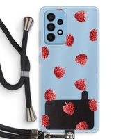 Framboosjes: Samsung Galaxy A52 Transparant Hoesje met koord