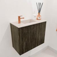 Toiletmeubel Mondiaz Joya Dlux | 50 cm | Meubelkleur Shadow | Faye wastafel Meli Wasbak Links | 1 kraangat