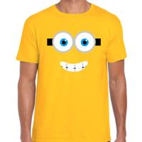 Cartoon geel poppetje Verkleed t-shirt - voor heren - Carnaval - kostuum - kleding