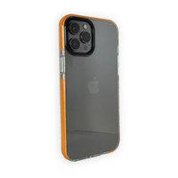 iPhone 7 hoesje - Backcover - Bumper hoesje - Kunststof - Transparant/Oranje - thumbnail