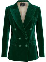 ETRO blazer en velours à boutonnière croisée - Vert - thumbnail