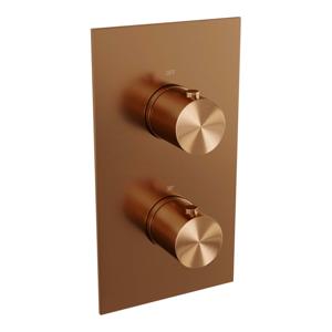 Brauer Copper Edition inbouwthermostaat - met inbouwdeel - 2 gladde knoppen - PVD - geborsteld koper 5-GK-5100