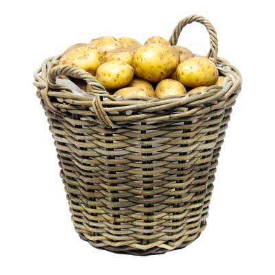 Aardappelmand met hengsels - rotan gevlochten -D42 x H32 cm - aardappel mand