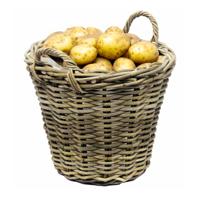 Aardappelmand met hengsels - rotan gevlochten -D42 x H32 cm - aardappel mand