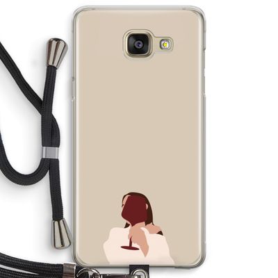 I drink wine: Samsung Galaxy A5 (2016) Transparant Hoesje met koord