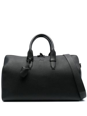 Brioni sac de voyage en cuir grainé - Noir