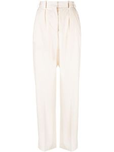 JOSEPH pantalon en coton à taille haute - Blanc