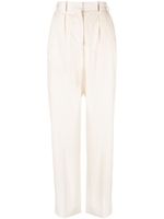 JOSEPH pantalon en coton à taille haute - Blanc