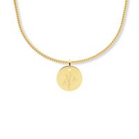 Gegraveerde geboortebloem ketting - 14K GOUD - Goud - Anchor chain - Januari - sneeuwklokje